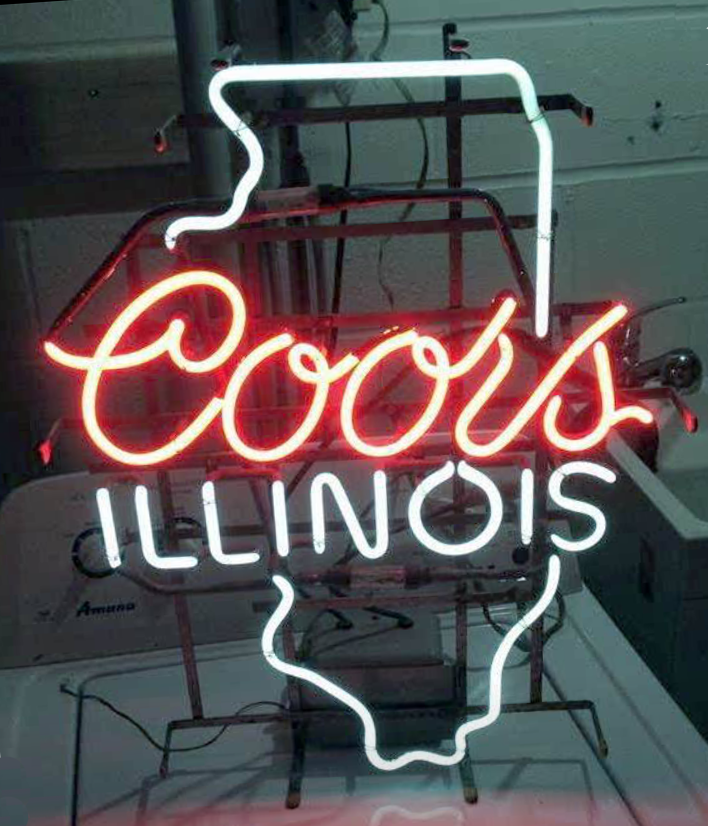 Custom Coors Light Illinois State Neon Sign Tube Neon Light