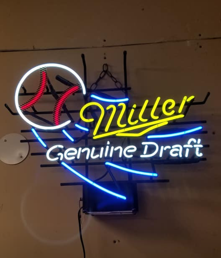 Custom Miller Lite Genuine Draft Baseball Neon Sign Tube Neon Light