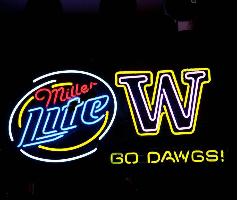 Custom Miller Lite Go Dawgs Washington Huskies Neon Sign Tube Neon Light