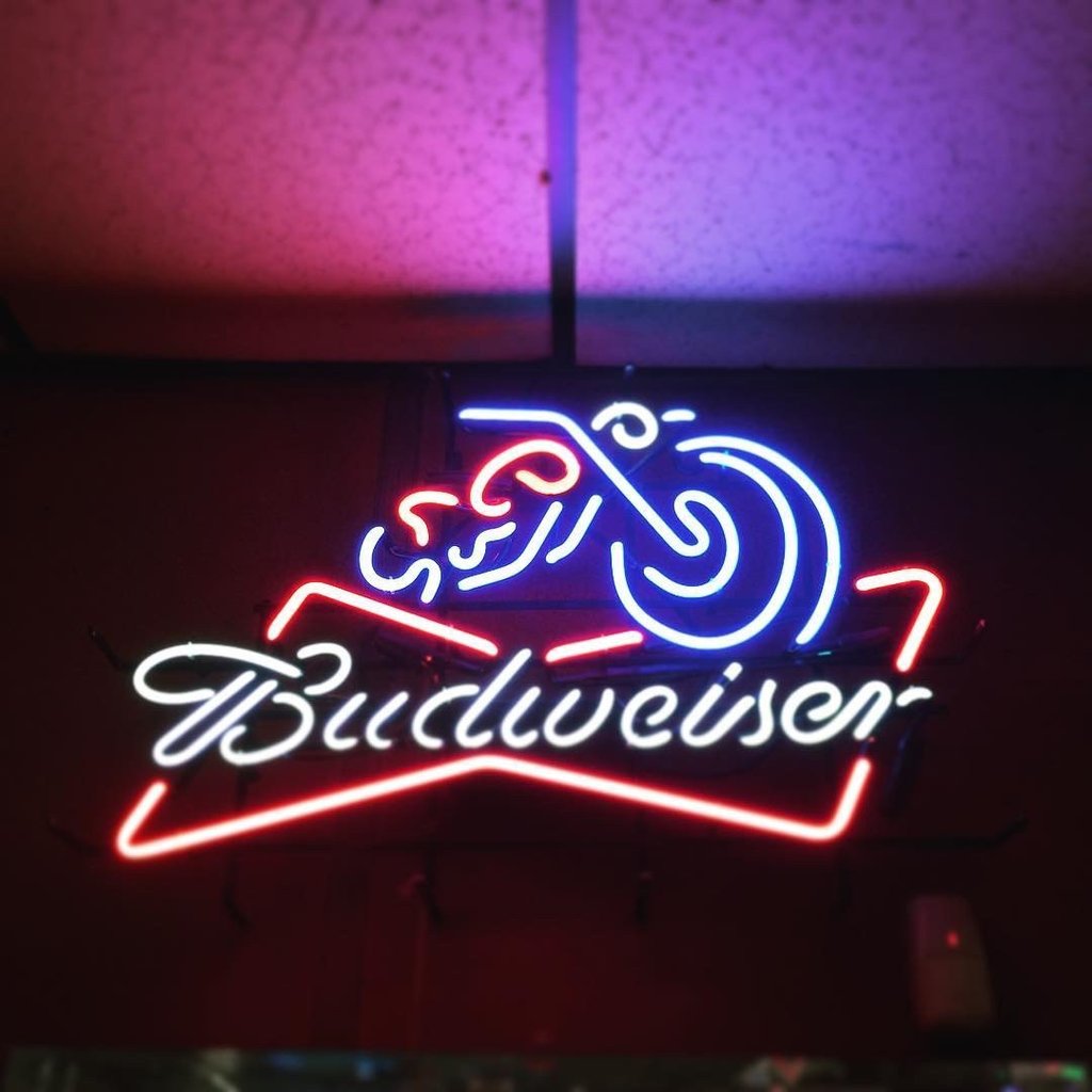 Custom Budweiser Motocycle Neon Sign Real Neon Light