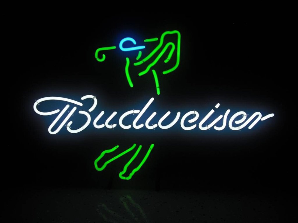 Custom Budweiser Playing Golf Neon Sign Tube Neon Light