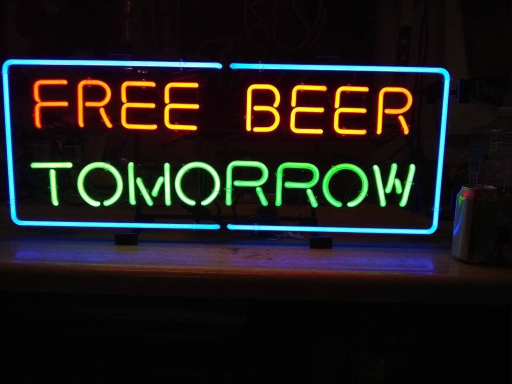 Custom Free Beer Tomorrow Neon Sign Tube Neon Light