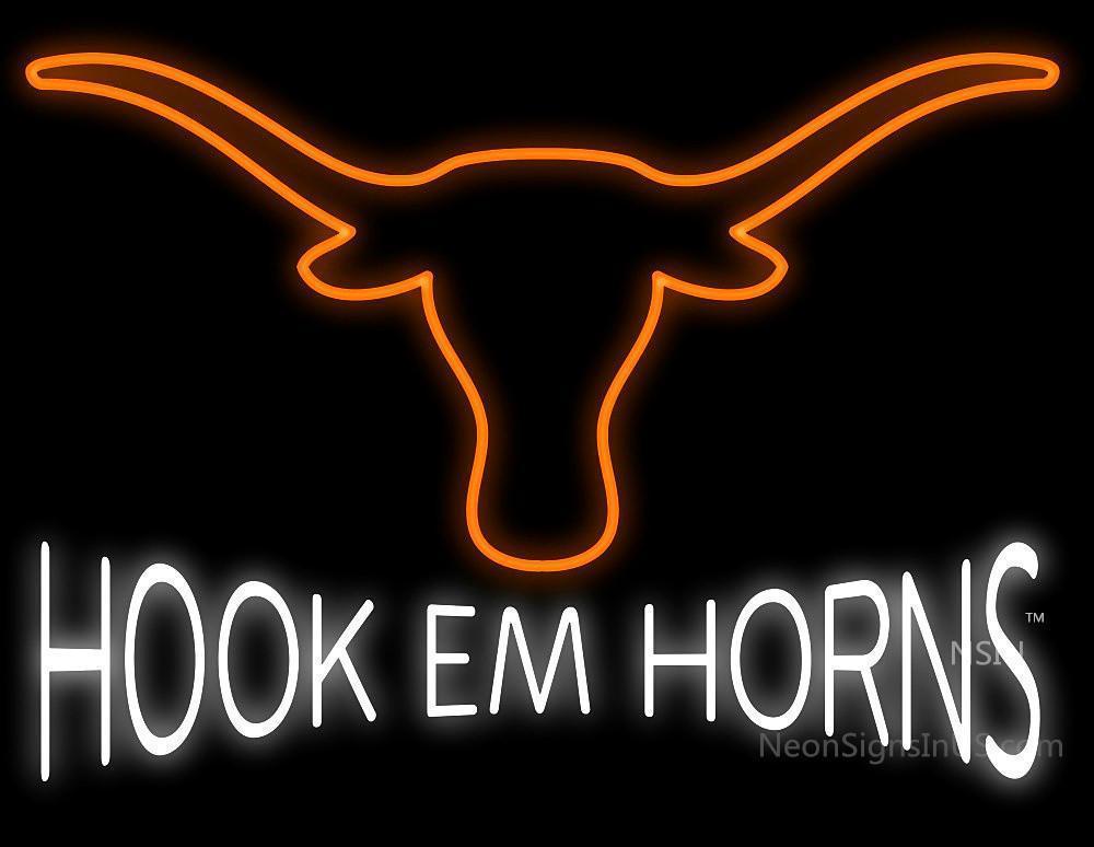 Custom Hook Em Horns University of Texas Real Neon Tube Neon Sign Tube Neon Light