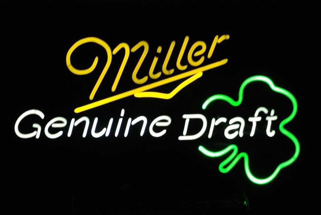 Custom Miller Genuine Draft Shamrock Neon Sign Tube Neon Light