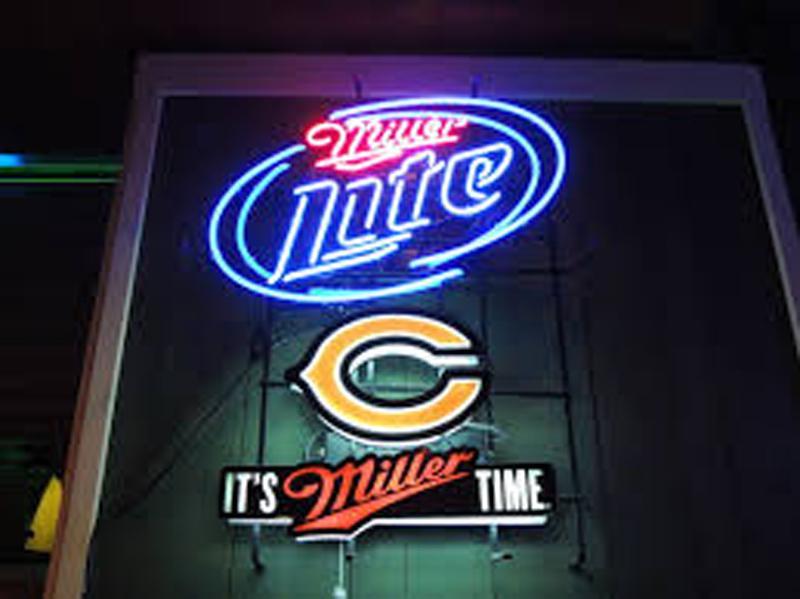 Custom Miller Lite it's miller time Chicago Bears Neon Sign NFL Sports Neon Sign