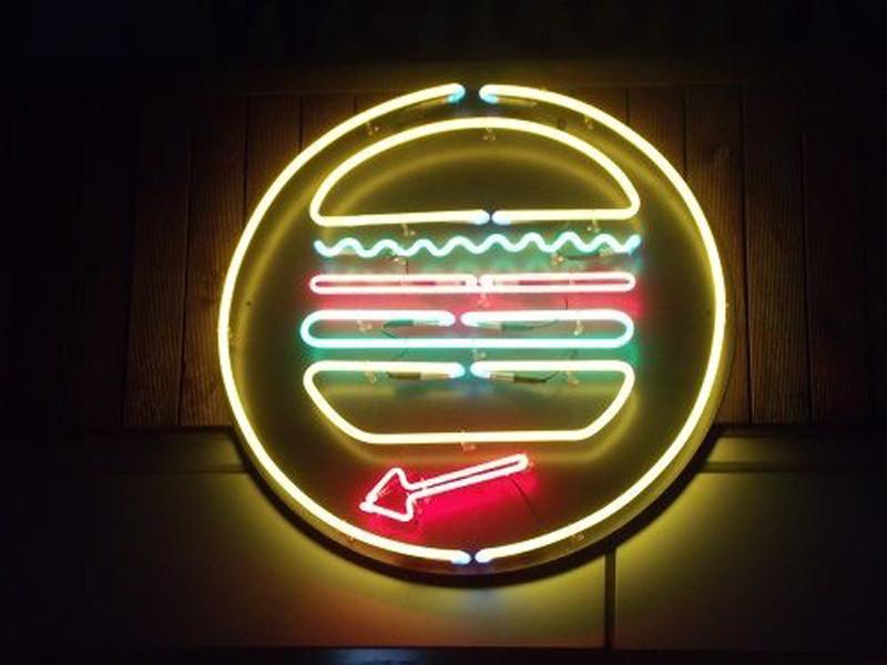 Custom Burger Neon Sign Real Neon Light