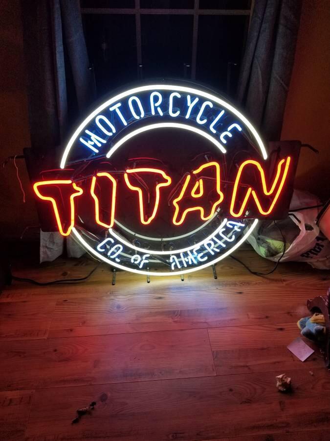 Custom Titan Motorcycle Co of America Neon Sign Tube Neon Light