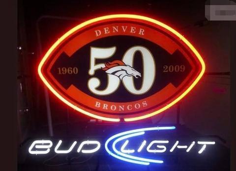 Custom Bud Light Denver Broncos Neon Sign NFL Teams Neon LightReal Neon Light