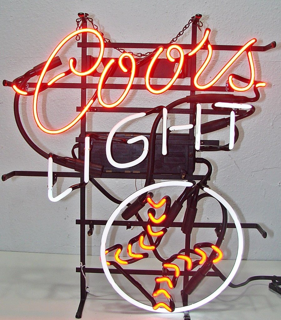 Custom Coors Light MLB Neon Sports Sign Real Neon Light