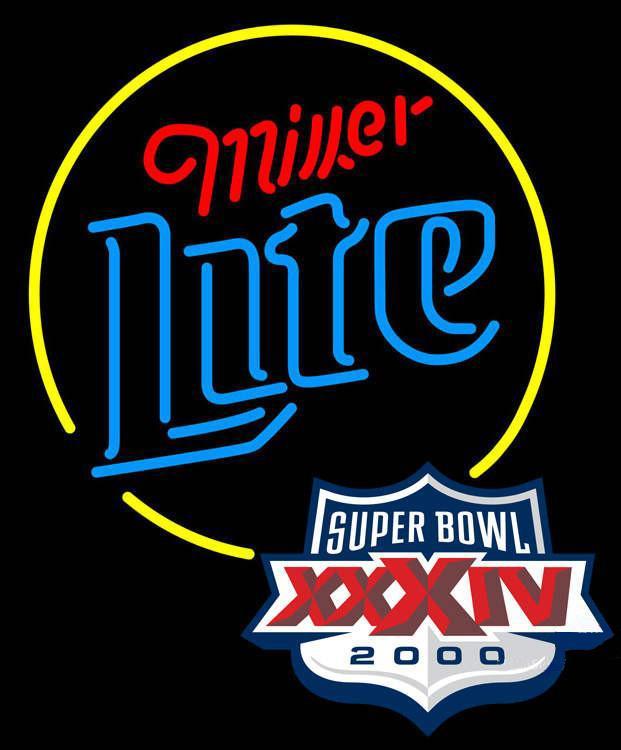 Custom Miller Lite Super Bowl XXXIV Neon Sign NFL Teams Neon Light