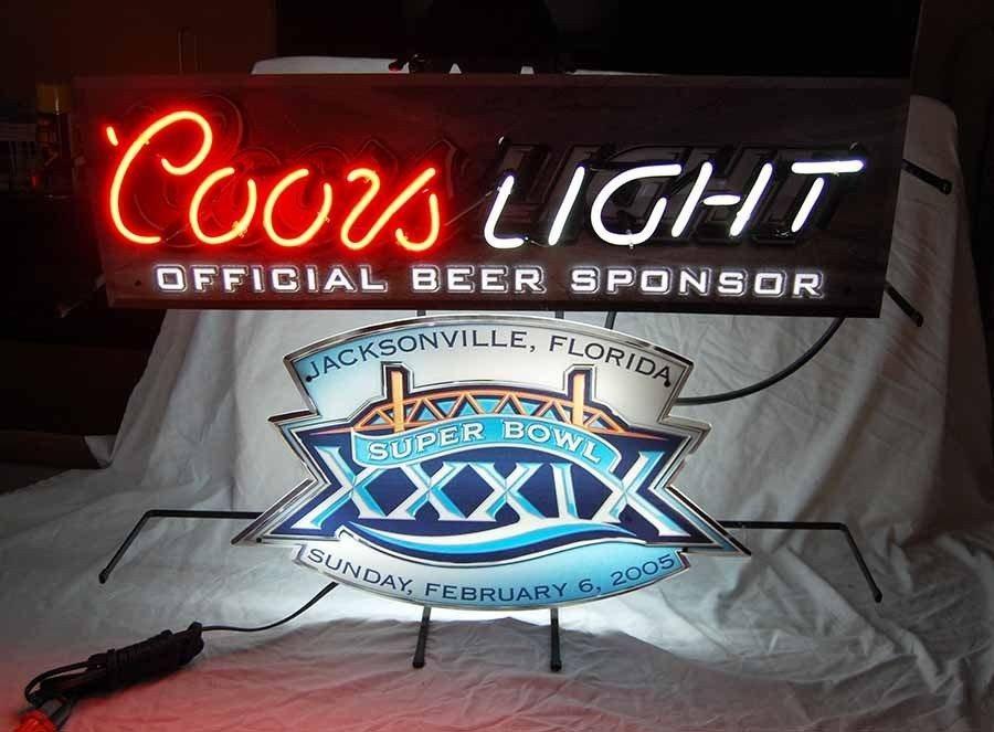 Custom Coors Light Super Bowl XXXIX Neon Sign NFL Teams Neon Light