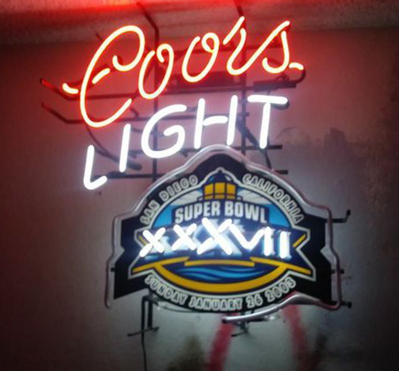 Custom Coors Light Super Bowl XXXVII Neon Sign NFL Teams Neon Light