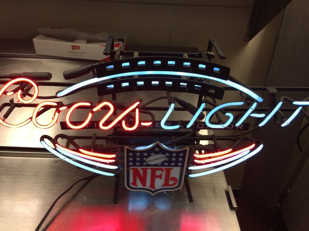 Custom Coors Light NFL Sports Neon Sign Real Neon Light