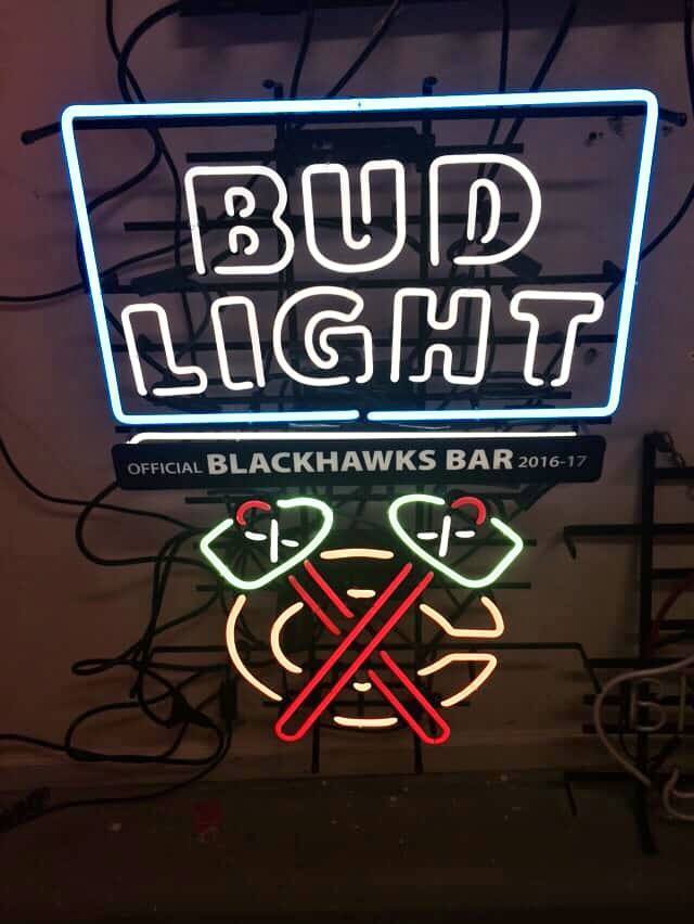 Custom Bud Light Chicago Blackhawks Neon Sign NHL Sports Neon Light