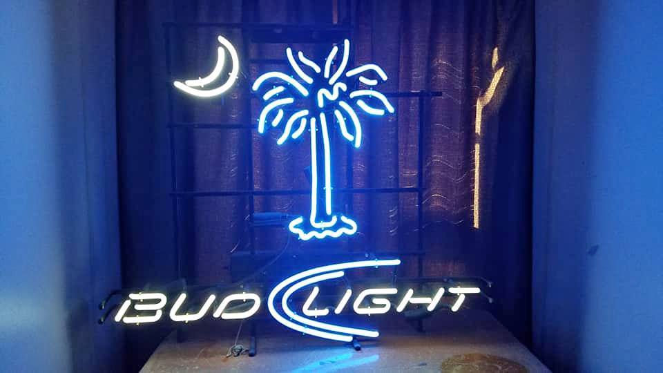 Custom Bud Light Moon Palm Tree Neon Sign Tube Neon Light
