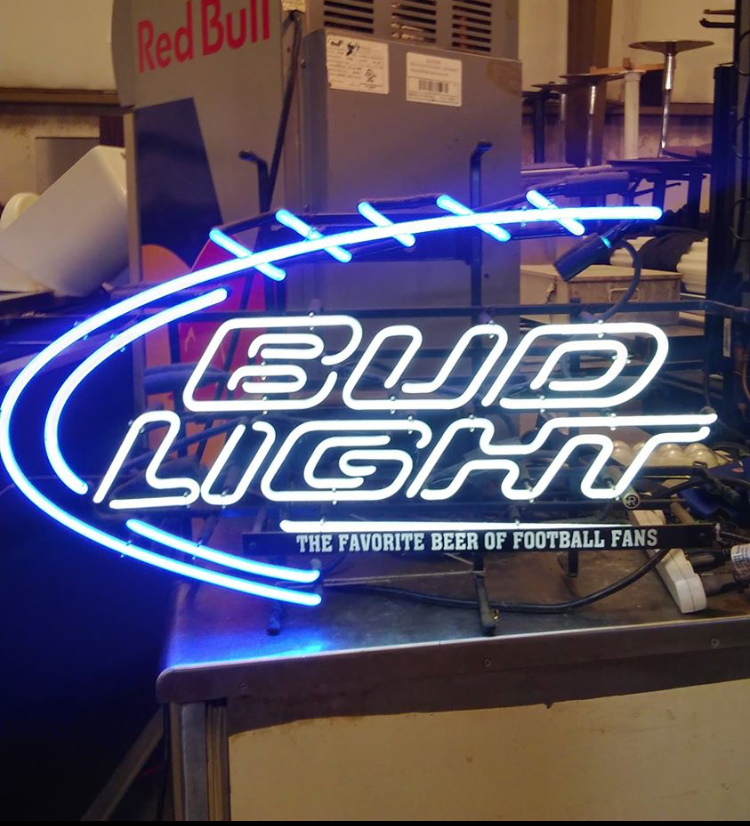 Custom Bud Light The Favorite Beer Of Football Fans Neon Sign Tube Neon Light
