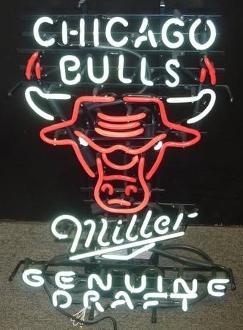 Custom Miller Genuine Draft Chicago Bulls Neon Sign NBA Sports Neon Light