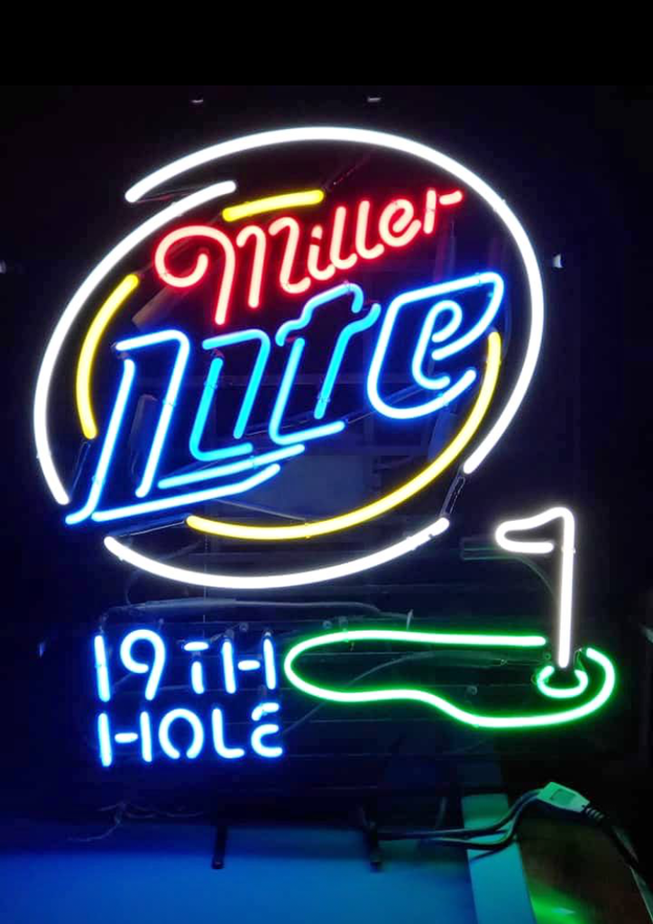 Custom Miller Lite 19th Hole Golf Neon Sign Tube Neon Light
