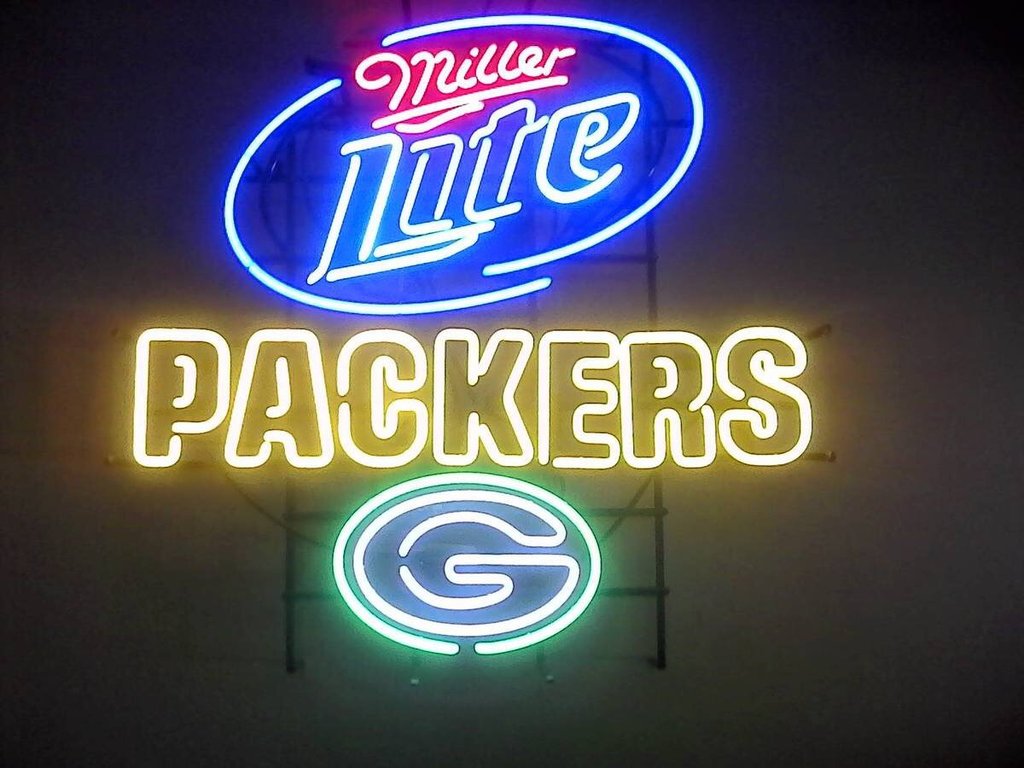 Custom Miller Lite Green Bay Packers Neon Sign NFL Sports Neon Light