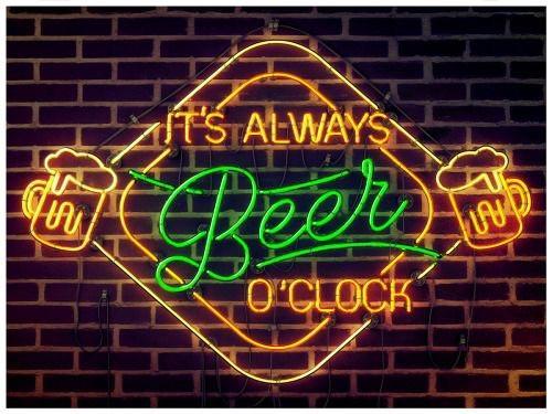 Custom It's Always Beer o'clock Neon Sign Real Neon Light