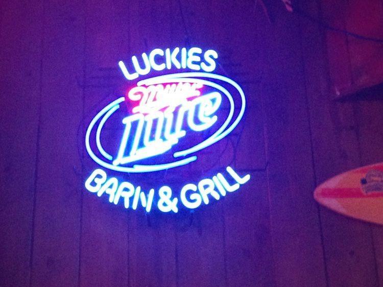 Custom Miller Lite Luchies Barn & Grill Neon Sign Real Neon Light