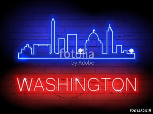 Custom Washington skyline Neon Sign Tube Neon Light