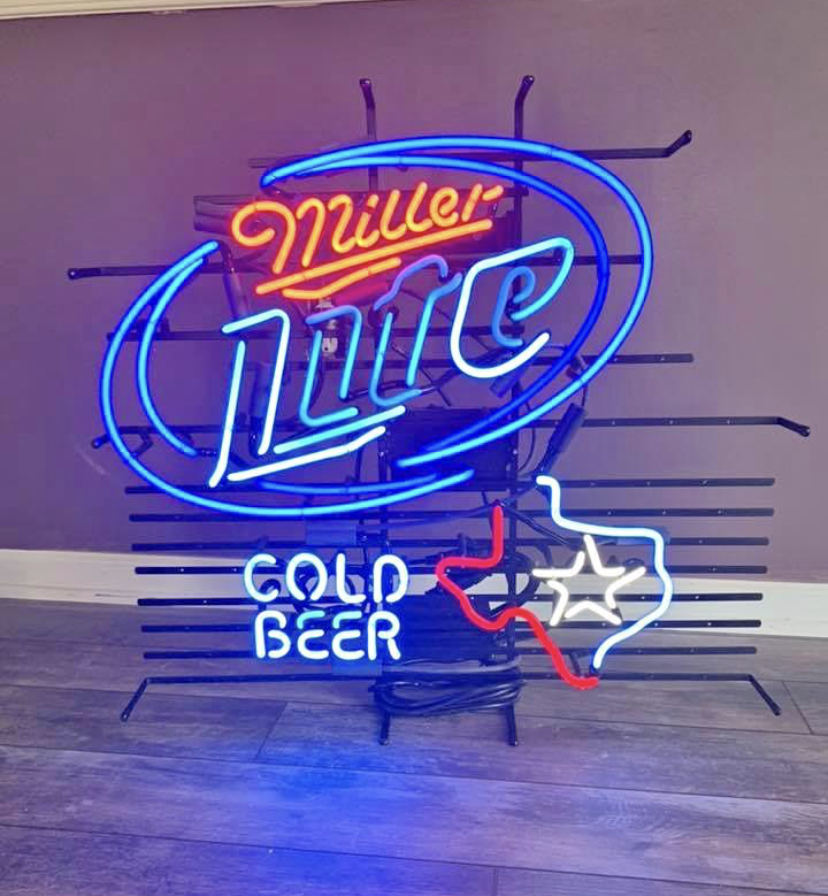 Custom Miller Lite Texas Cold Beer Neon Sign Tube Neon Light