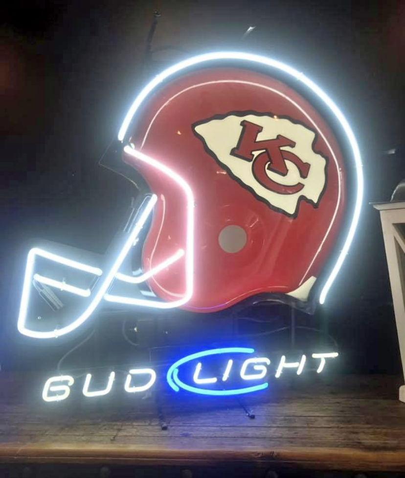Custom Bud Light Kansas City Chiefs Helmet Neon Sign Tube Neon Light
