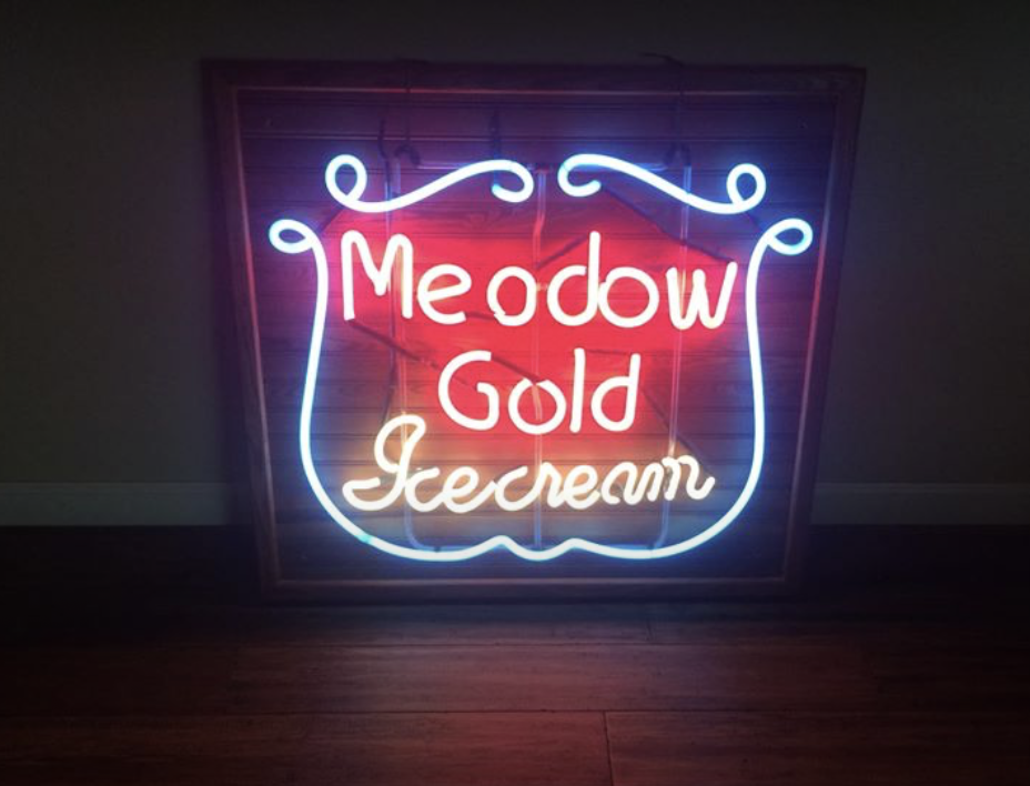 Custom Meodow Gold Ice Cream Neon Sign Tube Neon Light