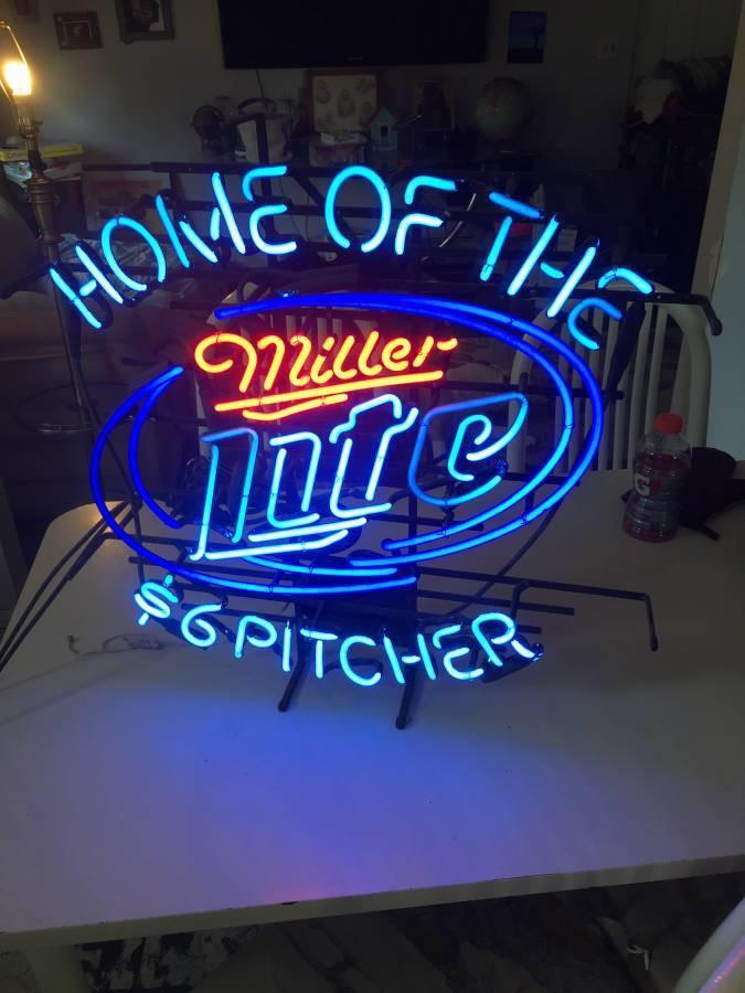 Custom Miller Lite Home Of The 6 Pitcher Neon Sign Tube Neon Light