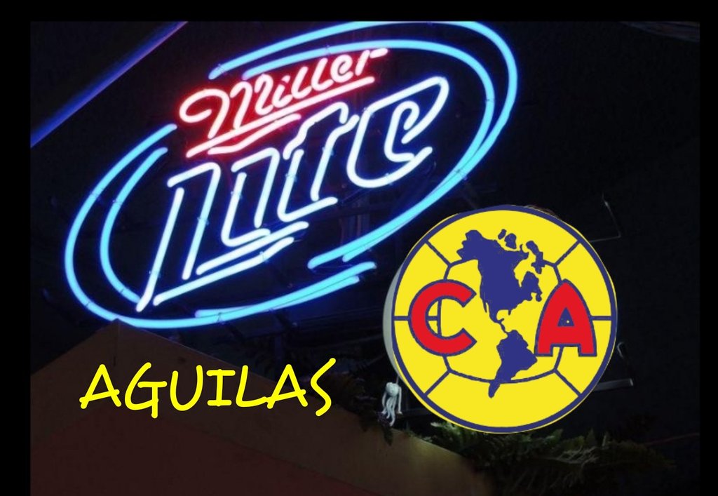 Custom Club Am??|rica Miller Lite Aguilas Neon Sign Tube Neon Light