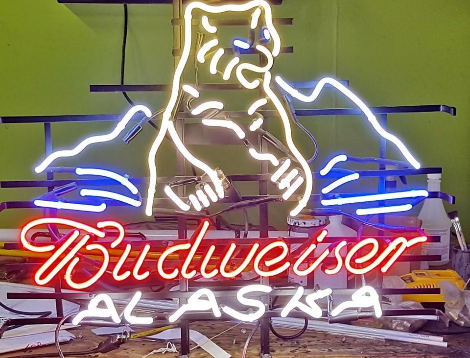 Custom Budweiser Alaska Bear Neon Sign Tube Neon Light
