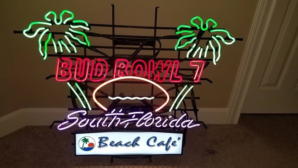 Custom Bud Light Bud Bowl South Florida Beach Caf??| Neon Sign Tube Neon Light