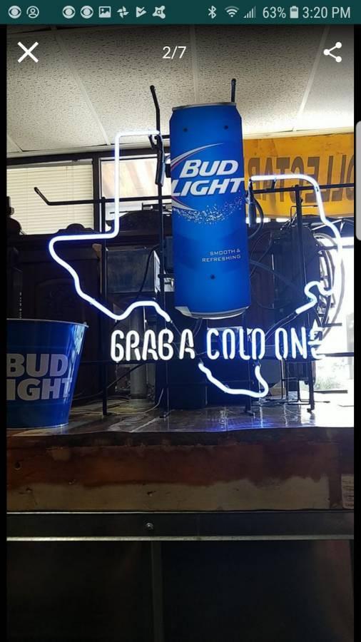 Custom Bud Light Texas Graba Cold Neon Sign Tube Neon Light